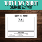 100th Day Coloring Page Activity: Design a Robot Art Print