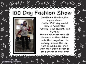 100th Day Fashion Show by Melissa Smith | Teachers Pay Teachers