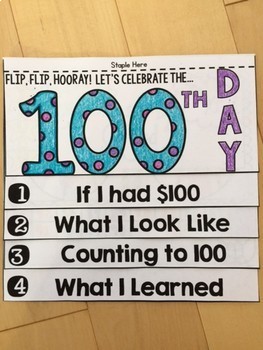 100th Day Flip Book (NO PREP) by Sam Van Gorp | TPT