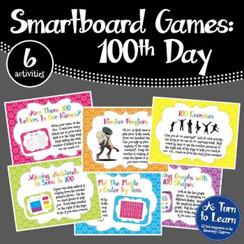 Preview of 100th Day Smartboard Games - 6 activities (Smartboard/Promethean Board)