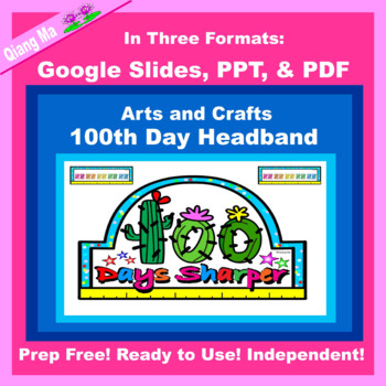 Preview of 100th Day Headband Google Slides and PDF