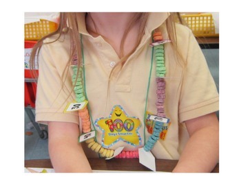 100th Day Necklace NUMBER TAGS by Lisa Kullman TpT