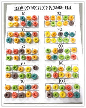 100th Day Necklace (Necklace Tags and Planning Sheet) by Kirby s