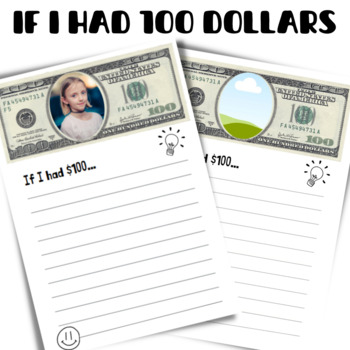 Preview of 100th Day Of School Bulletin Board Idea If I Had 100 dollars Template With photo
