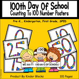 100th Day Of School - Counting To 100 Stained Glass Number Cards