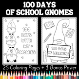 100th Day Of School Gnome Coloring Pages (25 coloring sheets)