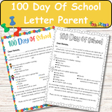 100th Day Of School Letter To Parents, 100th Day Of School