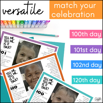 100th Day Of School Picture Poem by One Giggle At A Time | TpT