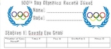 100th Day Olympics Record Sheet