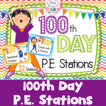 Preview of 100th Day P.E. Stations Task Cards