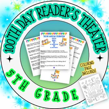 Preview of 100th Day Reader's Theater Grade 5 Fluency February Fun Center ELA Reading Color