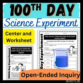 Preview of 100th Day Science Experiment  - Open-Ended Challenge - Displacement Measurement