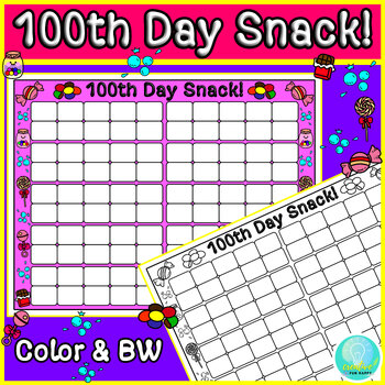 Preview of 100th Day Snack Mat, 100th Day of School Counting Mat, 100 Day Snack Mat