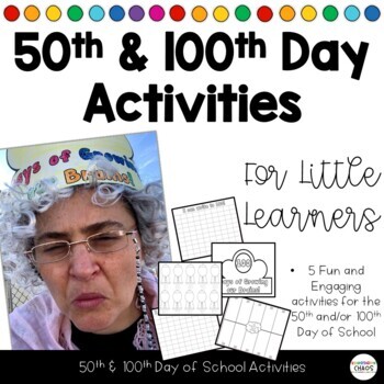 Preview of 100th Day of School Center Activities for Kindergarten - 50th Day Included