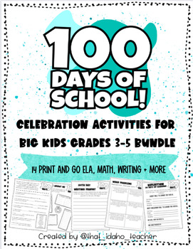 Preview of 100th Day for Grades 3-5 Activities / 100th Day Celebration for Big Kids