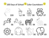 100th Day of School 100 Day Coloring Count Down