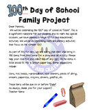 100th Day of School Letter to Parents - 100 Items Letter (