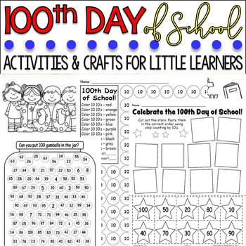 Preview of 100th Day of School | 22 No Prep 100th Day Activities & Crafts