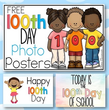 Preview of 100th Day of School FREE Picture Posters
