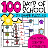 100th Day of School 2D Shapes Puzzle Games Activities