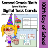 100th Day of School 2nd Grade Digital Task Cards Boom Card