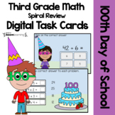100th Day of School 3rd Grade Digital Task Cards Boom Card