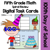 100th Day of School 5th Grade Digital Task Cards Boom Card