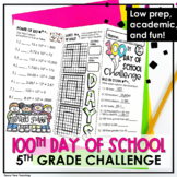 100th Day of School Activities 5th Grade Math Challenge