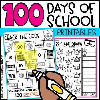 Preview of 100th Day of School Activities 100th Day Printable Worksheets