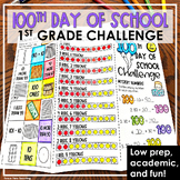 100th Day of School Activities 1st Grade Math Challenge