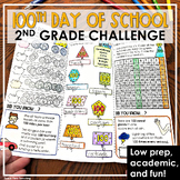 100th Day of School Activities 2nd Grade Math Challenge