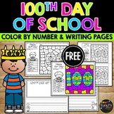 100th Day of School Activities Color by Number and Writing