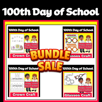 Preview of 100th Day of School Activities Craft bundle