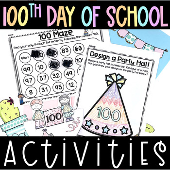 100th Day of School Activities Kindergarten 1st Grade by Crayon Lane Teach