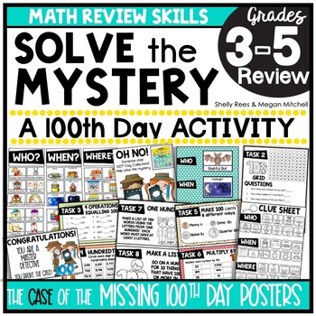 Preview of 100th Day of School Activities Math Mystery Challenge