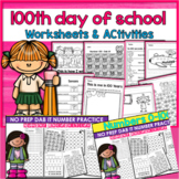 100th Day of School Activities & Math Worksheets Bundel