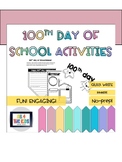 100th Day of School Activities - No Prep - Quick Write - B