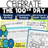 100th Day of School Activity Reading Writing Math Upper El