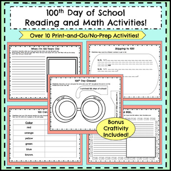 Preview of 100th Day of School Activities for First and Second Grade