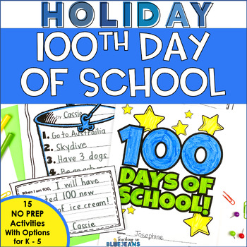 Preview of 100th Day of School Activities NO PREP Writing Math Craft Certificate & More!