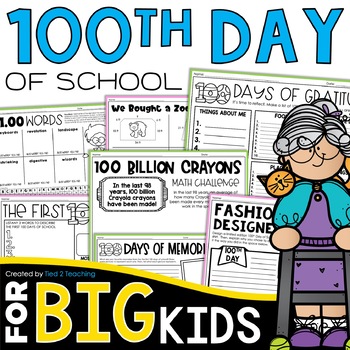 Preview of 100th Day of School Activities Math Writing Project 3rd 4th 5th Grade