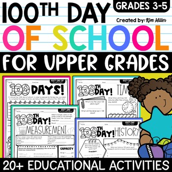 Preview of 100th Day of School Activities for Upper Grades and Older Students 3rd 4th 5th