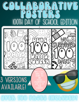 Preview of 100th Day of School Activity-Collaborative Poster