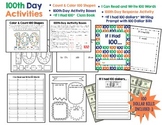 100th Day of School Activity Pack:  6 Fun Literacy and Mat