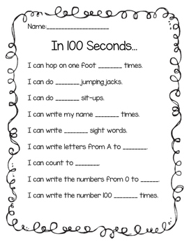 100th day of school activity sheet by tara griffey tpt