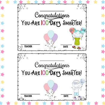 Preview of 100th Day of School Award | Certificate for Kindergarten & First