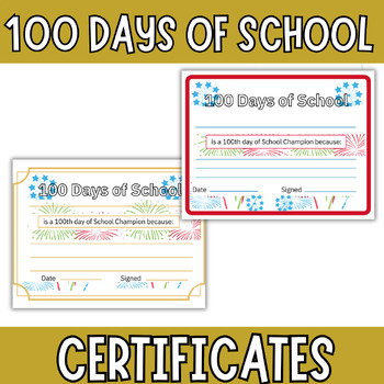 Preview of 100th Day of School Awards Certificates / Activities NO PREP 100th Day of School