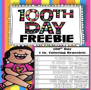 Preview of Freebie: 100th Day of School Bracelets