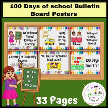 Preview of 100th Day of School Bulletin Board Collaborative Poster Classroom Door Decor