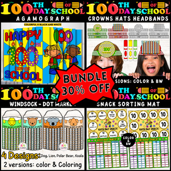 Preview of 100th Day of School Bundle: Math, Crafts, and Activities for 100th and 101st Day